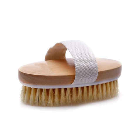 Buy Sanfe Dry Brush Body Scrubber for Dead Skin Wooden bath brush to Dry brushing Exfoliate & Soften Skin | Improve Circulation | Stop Ingrown Hairs |Reduce Acne Suitable For All Skin Types - 100 gm - Purplle
