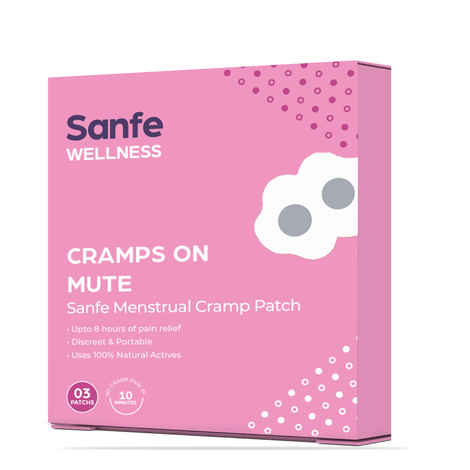Buy Sanfe Menstrual Cramp Patch | Upto 8 hr pain relief | Instant, 100% natural actives | Cool Patches, No side effects | 3 Pairs, For men & women - Purplle