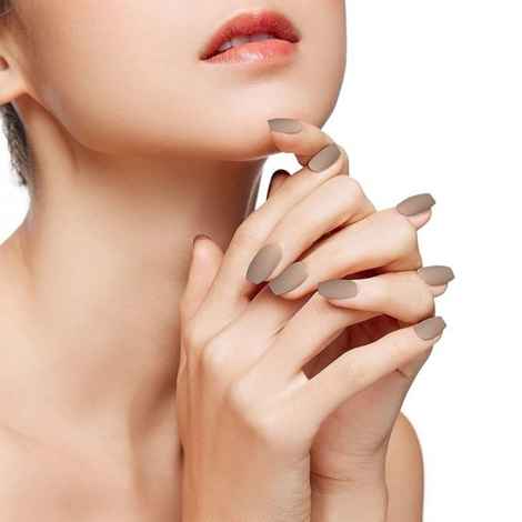 Buy Sanfe Instant Stick On Nails - Classic Coffee | 24 Pcs Reusable Artificial Fake Nail Set/Extensions | Quick, Lightweight, Salon Look, Lasts upto 3 weeks | For Festivals & Special Occasions - Purplle