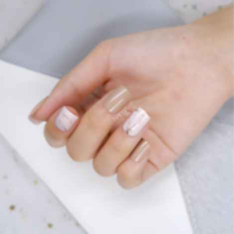 Buy Sanfe Instant Stick On Nails - Cocoa Moca | 24 Pcs Reusable Artificial Fake Nail Set/Extensions | Quick, Lightweight, Salon Look, Lasts upto 3 weeks | For Festivals & Special Occasions - Purplle