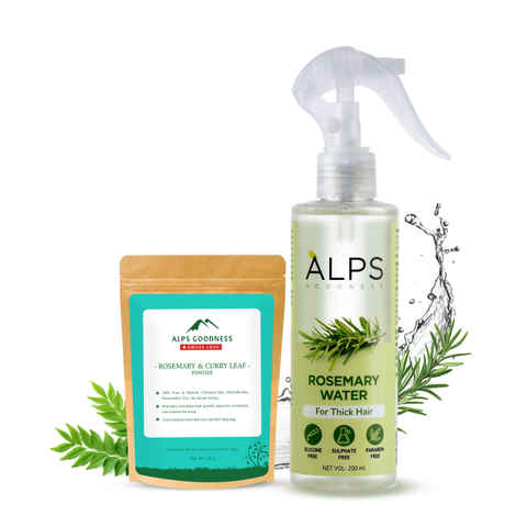 Buy Alps Goodness Rosemary Hair Renewal Duo with Rosemary Water Spray (200ml) and Rosemary & Curry Leaf Powder (50g) Combo of 2 - Purplle