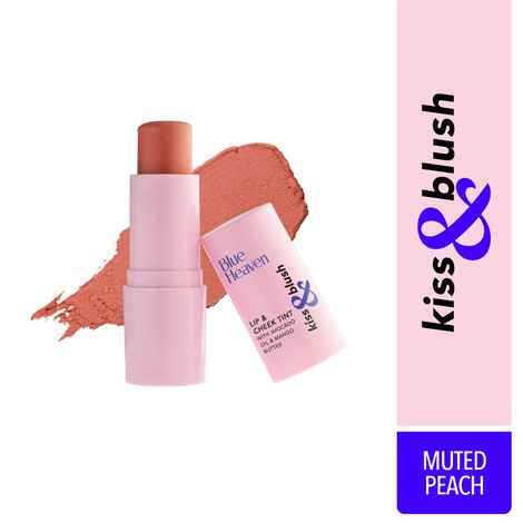 Blue Heaven Kiss & Blush Lip And Cheek Tint, Muted Peach - 8.5 gm