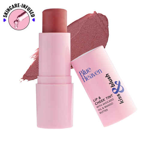 Buy Blue Heaven Kiss & Blush Lip, Cheek & Eye Tint with Avocado Oil & Mango Butter | 3-in-1 blush for face makeup | Rich & Creamy Formula |Easily Blendable | Multipurpose Makeup, Roasted Berry, 8.5 gm - Purplle