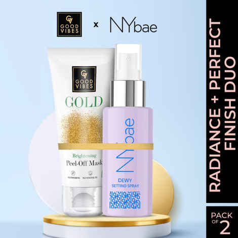 Buy Good Vibes x NY Bae Brightening & Fixer Kit By Purplle | Bestsellers | Peel Off Mask (50 gm) | Setting Spray (60 ml) | Makeup Fixer Combo. - Purplle