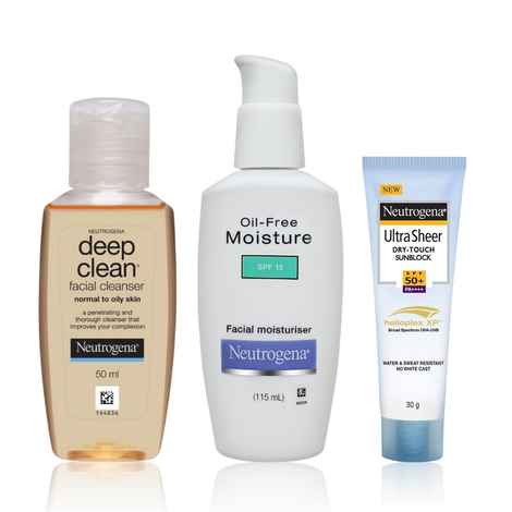Buy Neutrogena CMS Complete Care Mini Kit (Cleanser 50 ml + Oil Free Moisturizer 115 ml + SPF 15 Sunscreen 30 ml) - Purplle