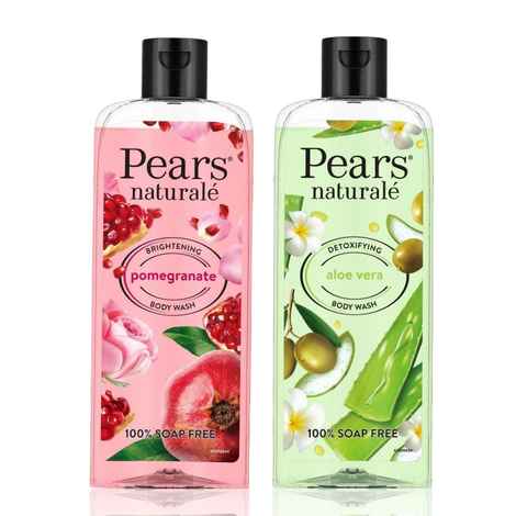 Buy Pears Naturale Brightening Pomegranate 250 ml + Detoxifying Aaloevera Bodywash 250 ml - Purplle