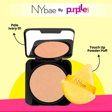 Buy NY Bae Compact & Applicator combo | Runway Radiance Compact Powder - Pale Ivory 01 (9 gm) | Touch Up Powder Puff - Purplle