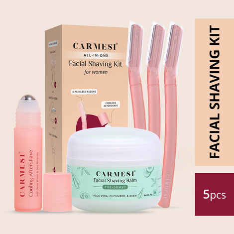 Buy Carmesi All-In-One Facial Shaving Kit 5 pcs - Purplle