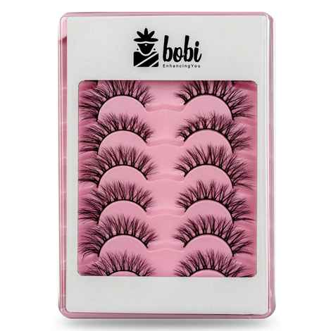 Buy B.O.B.I. 8D Lashes Eye Makeup| Long Natural Fluffy Wispy Volume Eyelashes | 10mm Soft Comfortable Non-irritating|Lightweight Synthetic Hair Reusable Lashes For Women-7 Pairs 20 gm - Purplle