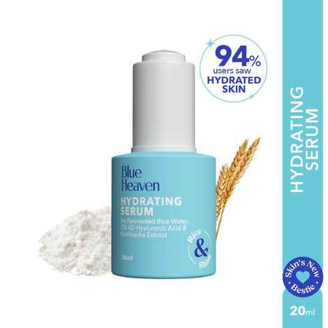 Buy Blue Heaven Hydrating Face Serum for Women infused 5% Fermented Rice Water + 2% 4D Hyaluronic Acid + 0.5% Kombucha Extract | Increase Skin Elasticity | Glowing Skin & Reduces Fine Lines | Intense Moisturization | 20 ml - Purplle
