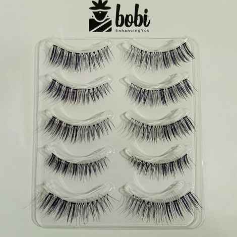 B.O.B.I ZC EYELASH Long Natural Fluffy Wispy Volume Eyelashes | 12 mm Soft Comfortable Non-irritating|Lightweight Synthetic Hair Reusable Lashes For Women - 5 Pair