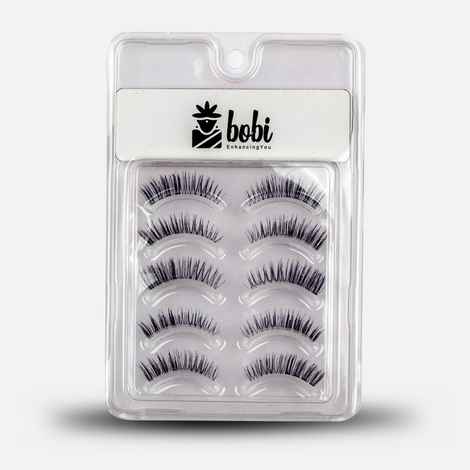 Buy B.O.B.I CT EYELASH Long Natural Fluffy Wispy Volume Eyelashes | 12 mm Soft Comfortable Non-irritating|Lightweight Synthetic Hair Reusable Lashes For Women - 5 Pair - Purplle