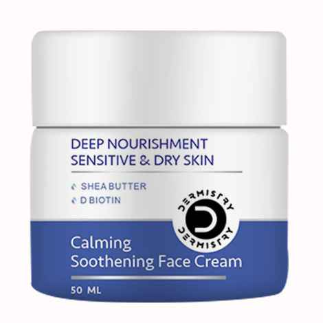 Buy Dermistry Sensitive & Dry Skin Care Deep Nourishment Calming Soothing Glowing Face Cream I Light Weight Winter & All Season Daily Use Nourishing Moisturizer I Shea Butter D Biotin Hyaluronic Acid I Men Women 50ml - Purplle