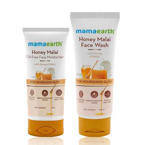 Buy Mamaearth Honey Malai Combo (Honey Malai Face Wash-100 ml + Honey Malai Oil Free Face Moisturiser-80 gm) - Purplle