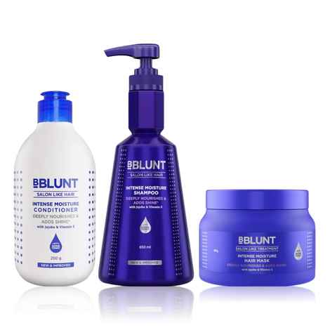 Buy BBLUNT Intense Hair Care Combo (Moisture Shampoo-650 ml + Moisture Conditioner-250 gm + ntense Moisture Hair Mask-250 gm) - Purplle