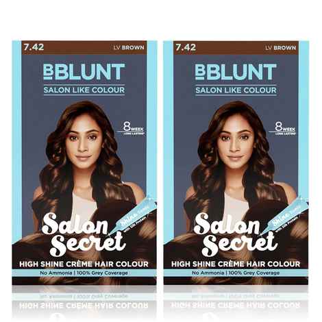 Buy BBLUNT Colour Pack (High Shine Creme Hair Colour LVBrown- 108 gm + High Shine Creme Hair Colour LVBrown- 108 gm) - Purplle
