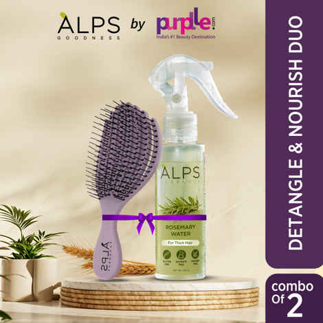 Buy Alps Goodness Detangle & Nourish Duo with Wheatstraw Detangler Brush (Pack of 1) & Bestselling Rosemary Water (100ml) Combo of 2 - Purplle