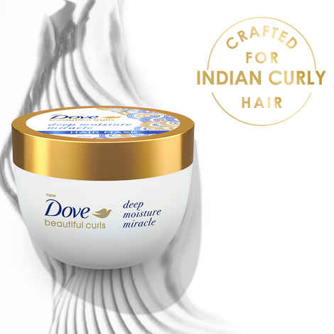 Buy Dove Beautiful Curls Deep Moisture Miracle Hair Mask, Sulphate Free, No Parabens & Dyes, Mask for Curly Hair, With Tri-Moisture Essence for smooth, shiny, bouncy curls (300 ml) - Purplle