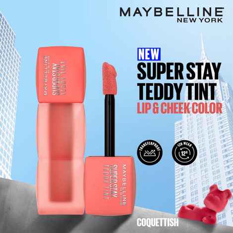 Maybelline New York Superstay Teddy Tint - Lip and Cheek Color | Coquettish, 5 ml
