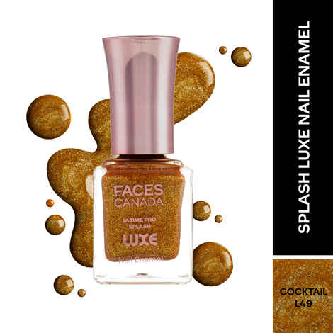 FACES CANADA Ultime Pro Splash Luxe Nail Enamel - Cocktail (L49), 12 ml | Glossy Finish | Quick Drying | Long Lasting | High Shine | Chip Defiant | Even-Finish | Vegan | Non-Toxic | Ethanol-Free