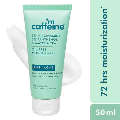 Buy mCaffeine 5% Niacinamide, 5% Panthenol & Matcha Tea Oil-Free Moisturizer | Reduces Acne Marks, Hydrates | For Oily, Acne Prone Skin - 50 ml - Purplle