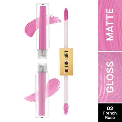 Buy Swiss Beauty Select Do The Duet Lipstick | Matte Liquid Lipstick + Tinted Gloss | Infused with Vitamin E and Jojoba Oil | 2 French Rose 3 ml - Purplle