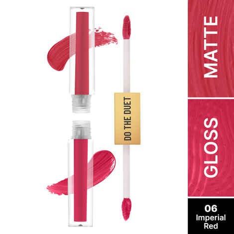 Buy Swiss Beauty Select Do The Duet Lipstick | Matte Liquid Lipstick + Tinted Gloss | Infused with Vitamin E and Jojoba Oil |6 Imperial Red 3 ml - Purplle