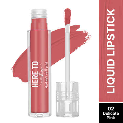 Buy Swiss Beauty Select Here To Stay Liquid Matte Lipstick with Kiss-Proof Formula | Infused with Vitamin E | Non-Transfer , Smudgeproof | 12-18 Hrs Stay 02 Delicate Pink 3 ml - Purplle