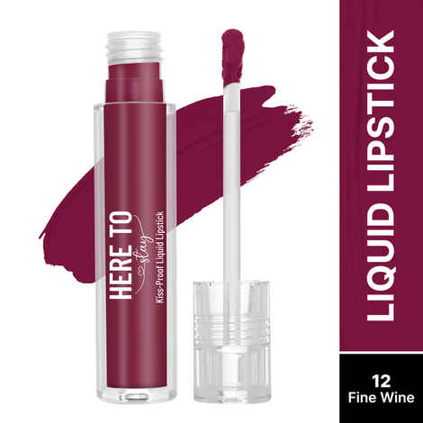 Buy Swiss Beauty Select Here To Stay Liquid Matte Lipstick with Kiss-Proof Formula | Infused with Vitamin E | Non-Transfer , Smudgeproof | 12-18 Hrs Stay 12 Fine Wine 3 ml - Purplle