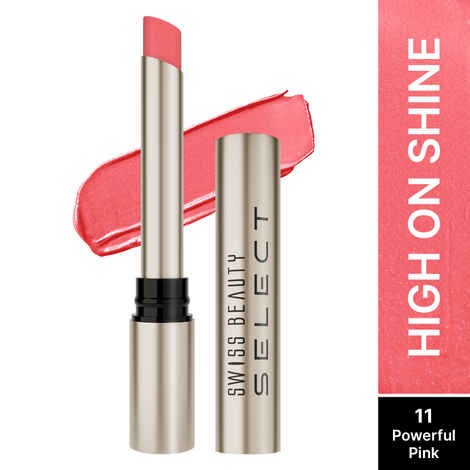 Buy Swiss Beauty Select High On Shine Creamy Lipstick | With Mirror-shine finish | Enriched with Vitamin E |11 Powerful Pink 1 gm - Purplle