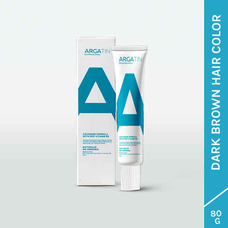 ARGATIN Professional Naturalis Hair Color Tube, No.3 Dark Brown - 80 gm | 2in1 Formula Hair Color + Hair Spa | Enriched with Pro Vitamin B5 & Organic Argan Oil