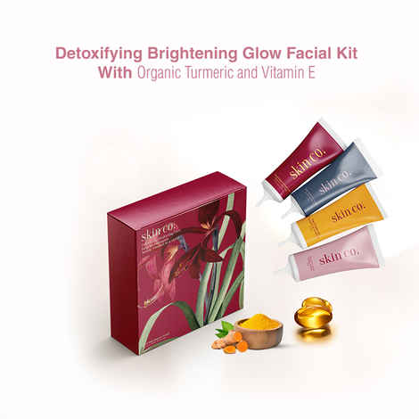 Buy skin co. Detoxifying Brightening Glow Facial kit | Enriched with Organic Turmeric, Vitamin E,B3 & SPF 10 | 4 Step Express Facial for All Skin Types | 40 ml - Purplle