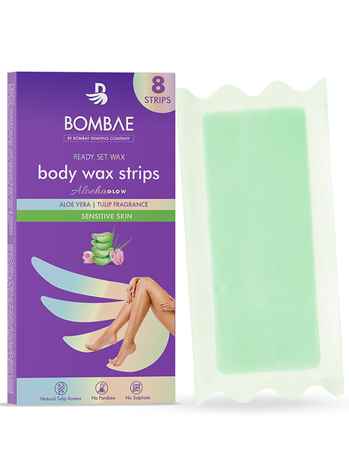 Buy Bombae 8 Body Wax Strips - Sensitive Skin 7.5*15.5 cm each - Purplle