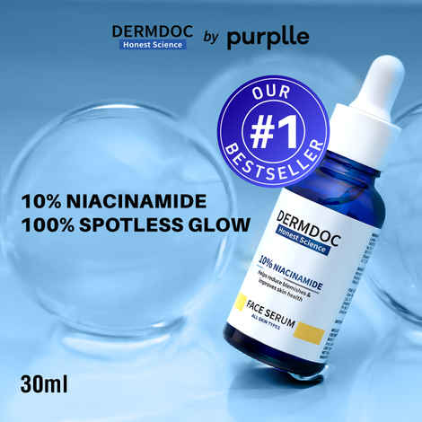 DERMDOC by Purplle 10% Niacinamide Face Serum (30 ml) | Skin Brightening | Niacinamide Face Serum | Niacinamide for Oily Skin