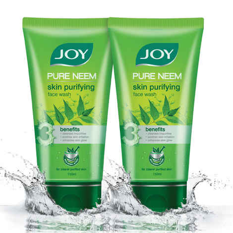 Buy Joy Skin Purifying Neem Face Wash For Oily Skin | Fights Acne, Pimples & Controls Excess Oil (150 ml x 2) - Purplle