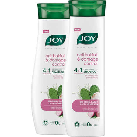 Buy Joy Natural Actives Anti Hairfall & Damage Control 4-in-1 Multi Action Conditioning Shampoo (Pack of 2 X 340ml) - Purplle