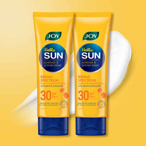 Buy Joy Broad Spectrum SPF 30 Face & Body Sunscreen | Sunblock & Anti Tan Sunscreen For Normal to Oily Skin | Lightweight, Non Greasy & Zero White Cast, 2 x 120ml - Purplle