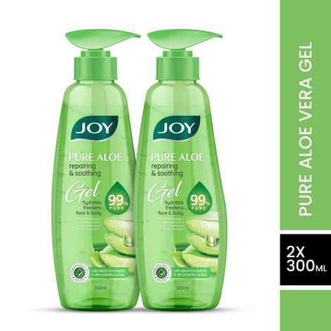 Buy Joy Pure Aloe Repairing & Soothing Aloe Vera Gel for Face & Body (Pack of 2 X 300 ml) - Purplle