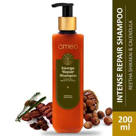 Buy Omeo Intense Repair Shampoo With Benefits from Natural Ingredients of Reetha  Shikakai     Calendula and Thuja | Cleansing and Nourishing on Hair For Men & Women 200 ml - Purplle
