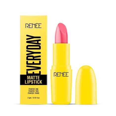 Buy RENEE Everyday Matte Lipstick 07 Cupcake, Lightweight & Long Lasting, Intense Color Payoff with Creamy Matte Finish, Enriched with Vitamin C, Hyaluronic acid & SPF 30, , 3 gm - Purplle