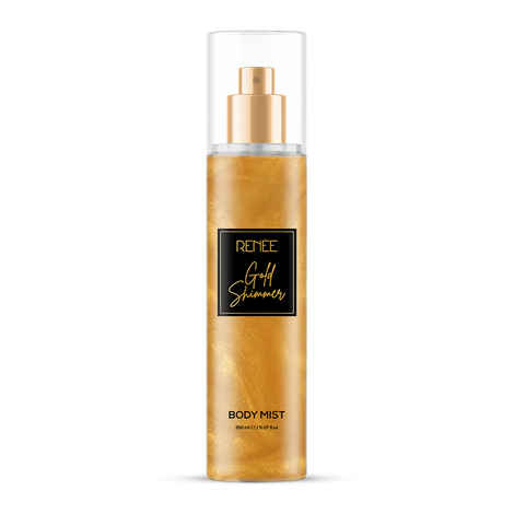 RENEE Gold Shimmer Body Mist, Long Lasting Premium Fragrance with Shimmering Effect, Scent with Floral & Fruity Notes, Travel Friendly, Ideal for Every Occasion, 150 ml