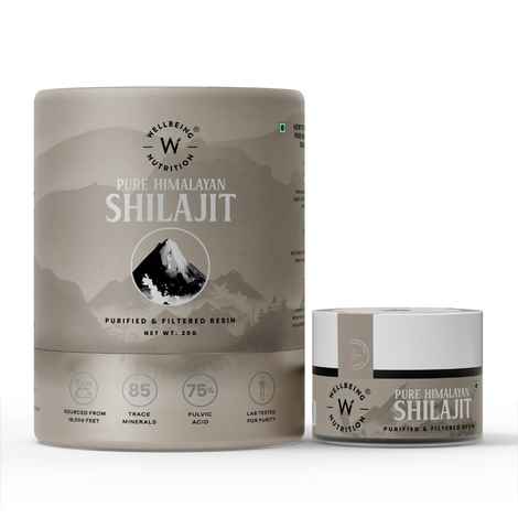 Wellbeing Nutrition Pure & Original Himalayan Shilajit Resin 20 gm for Strength, Stamina & Performance | Shilajit Resin for Men & Women with 75% Fulvic Acid & 85 Trace Minerals | Lab Tested