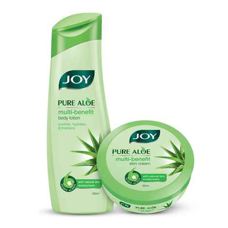 Buy Joy Pure Aloe Multi-Benefit Aloe Vera Body Lotion 300 ml & Aloe Vera Cream 200 ml (Combo Pack) - Purplle
