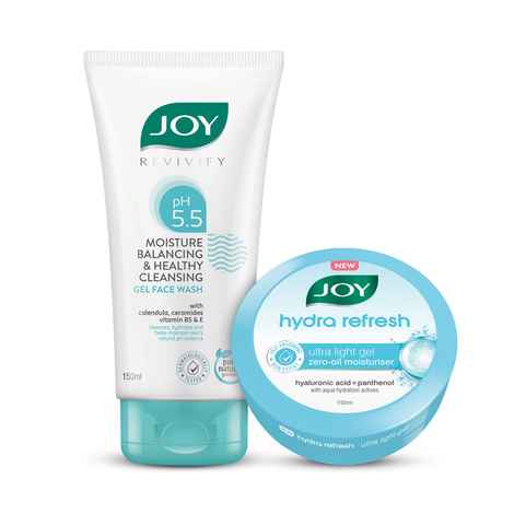 Buy Joy pH 5.5 Face Wash 150 ml & Hydra Refresh Light Gel Oil-Free Moisturizer 150 ml (Combo Pack) - Purplle