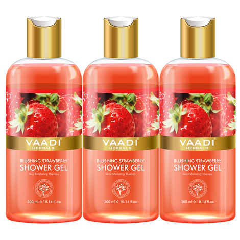Buy Vaadi Herbals Blushing Strawberry Shower Gel Value Pack of 3 (300 ml x 3) - Purplle