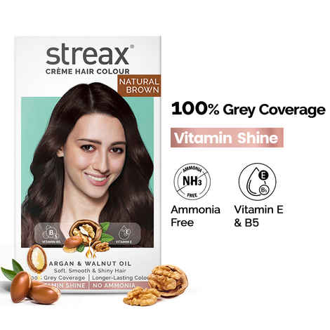 Buy Streax Hair Colour - Natural Brown (70gm+50ml) - Purplle