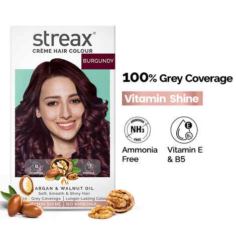 Buy Streax Hair Colour - Burgandy (70gm+50ml) - Purplle