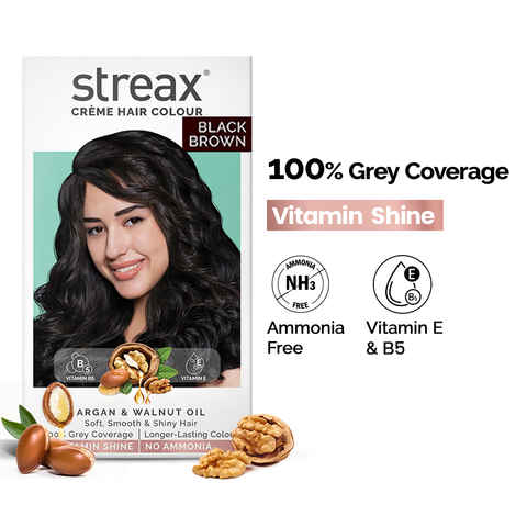 Buy Streax Hair Colour - Black Brown (70gm+50ml) - Purplle