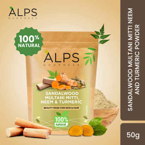 Alps Goodness Sandalwood,Multani Mitti,Neem & Turmeric Powder (50 gm)