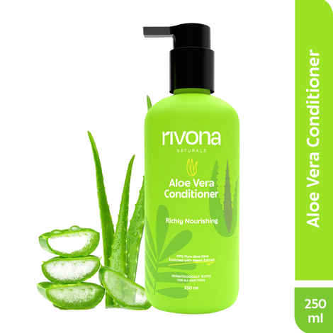 Rivona Naturals Aloe Vera Conditioner | Aloe Vera + Neem |Anti Frizz and Smoothening | For Men & Women | All Hair types | 250 ml